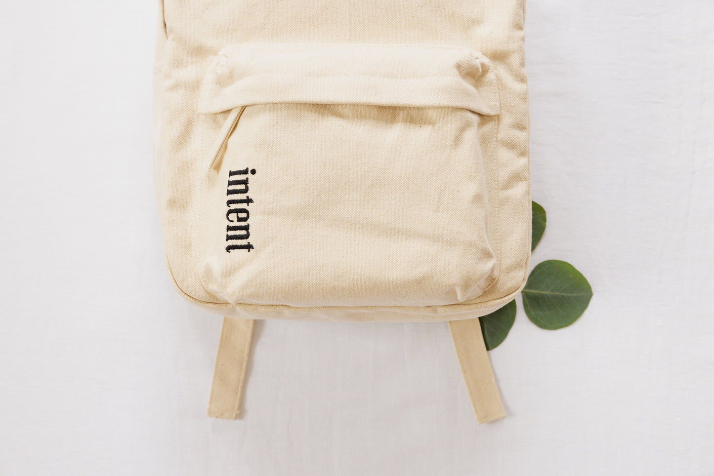 organic cotton and fair trade certified canvas backpack. minimalistic design 