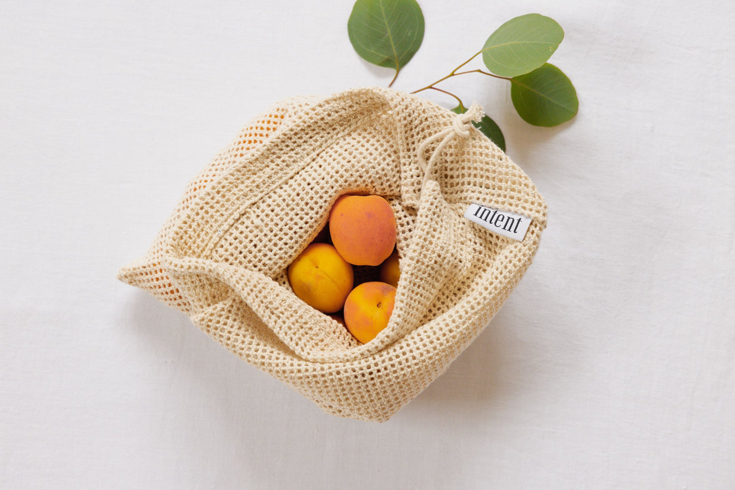 organic cotton and fair trade certified medium produce bag for fruits